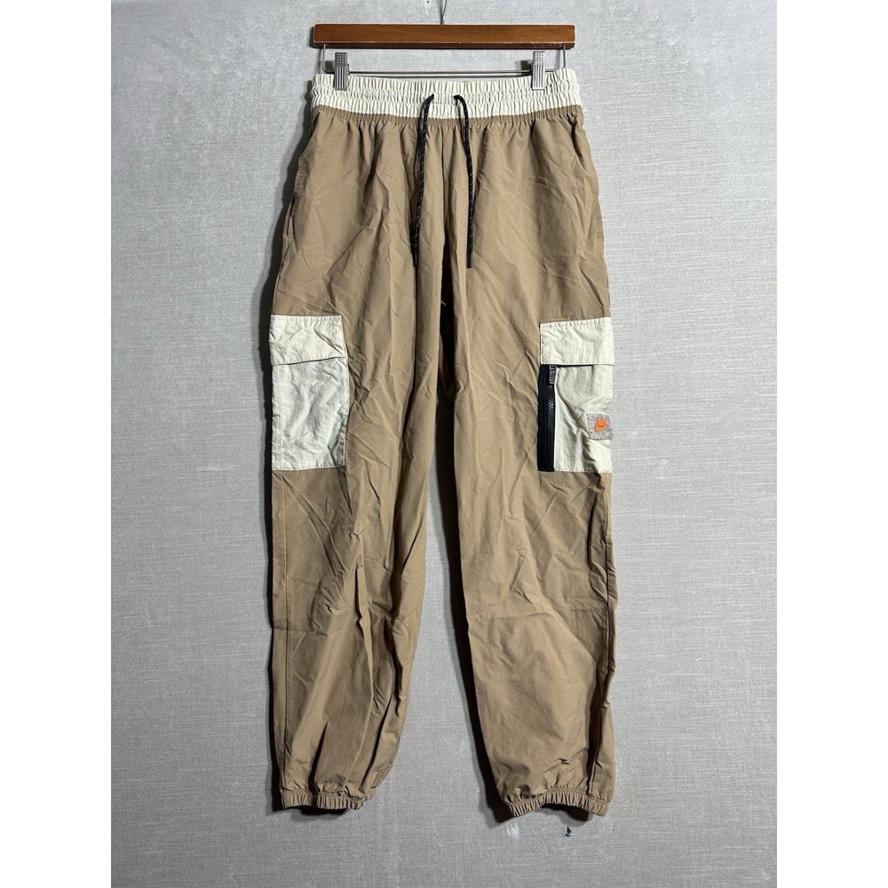 Nike Dri Fit Cargo Jogger Pants Mens Small Brown Nylon Skater Skate Drawstring